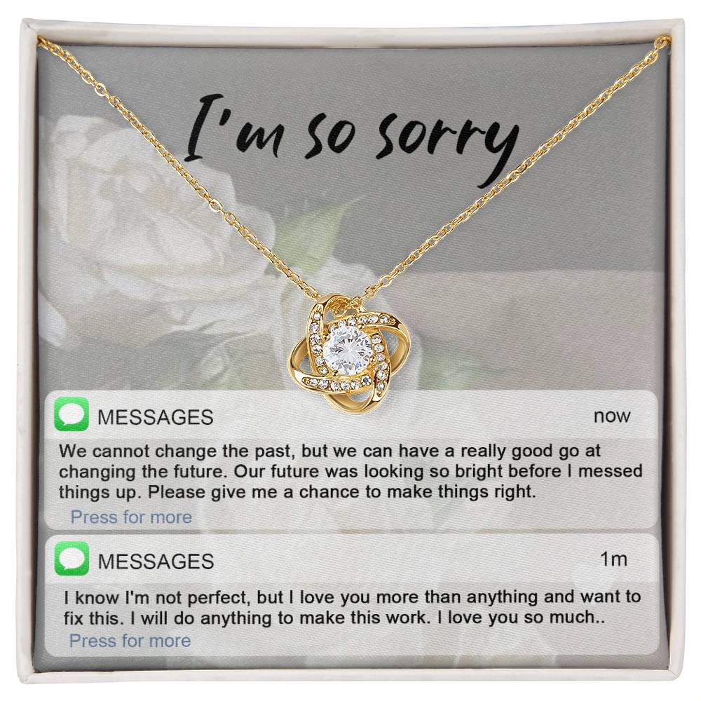 Sorry - I'm Not Perfect - Love Knot Necklace