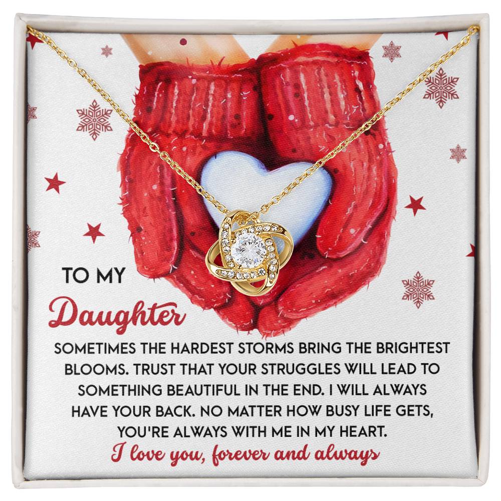 Daughter - In My Heart - Love Knot Necklace
