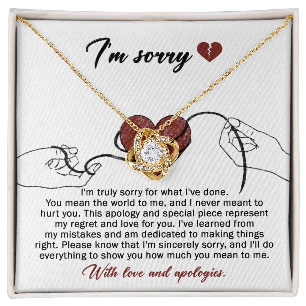 Sorry - Mean The World - Love Knot Necklace