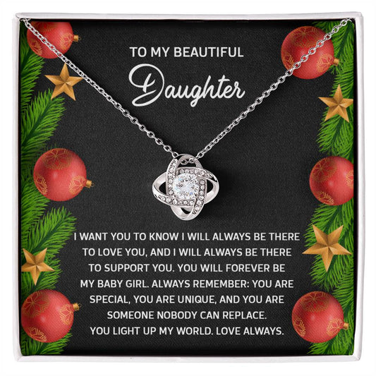 Daughter - Nobody Can Replace - Love Knot Necklace