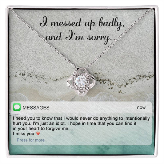 Sorry - Just An Idiot - Love Knot Necklace