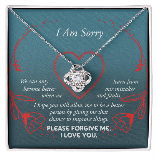Sorry - Mistakes And Faults - Love Knot Necklace