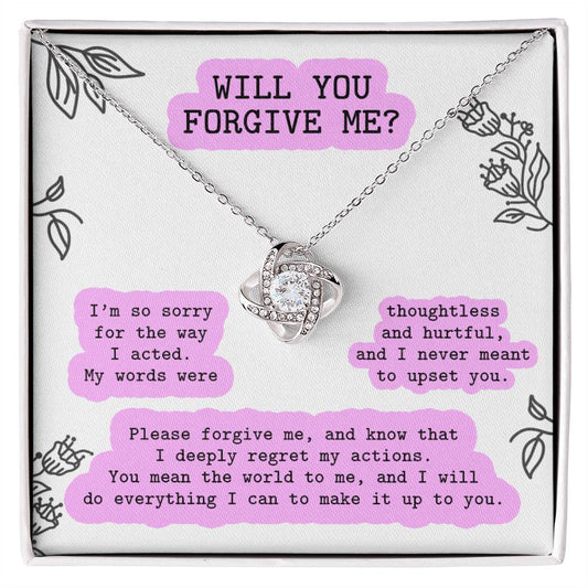 Sorry - Never Meant To - Love Knot Necklace