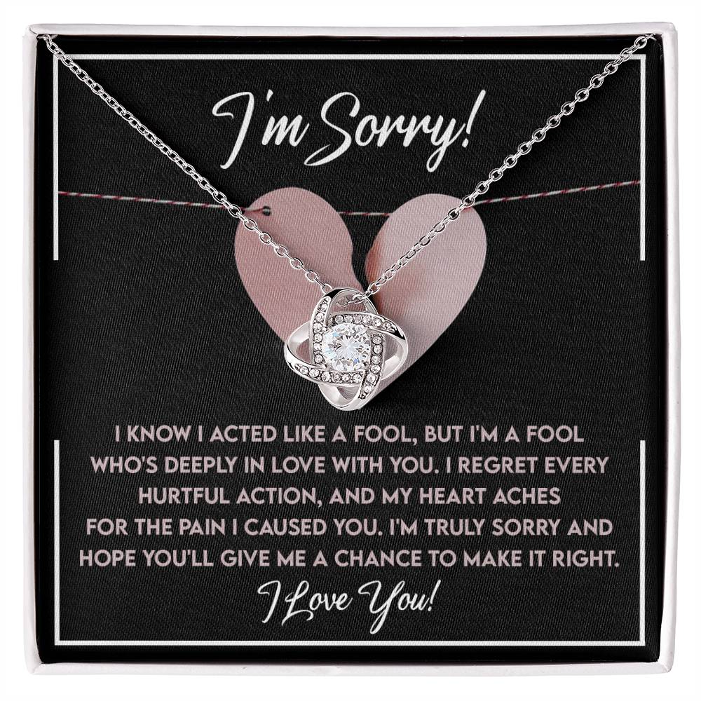 Sorry - Deeply In Love - Love Knot Necklace