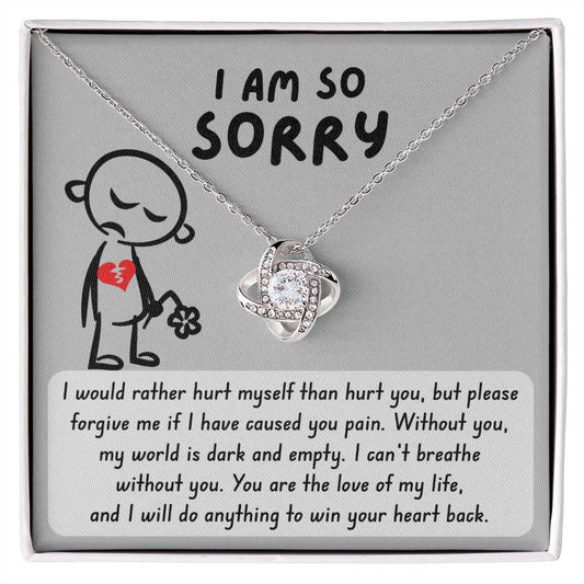Sorry -  Dark And Empty - Love Knot Necklace
