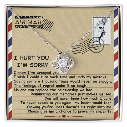 Sorry - Makes Me Sad - Love Knot Necklace