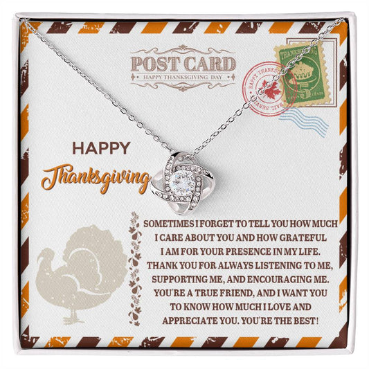 Thanksgiving - A True Friend - Love Knot Necklace