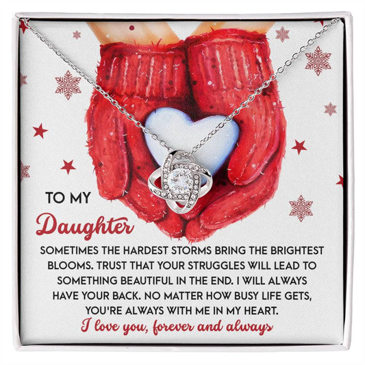 Daughter - In My Heart - Love Knot Necklace