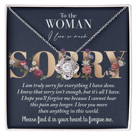 Sorry - Bear This Pain - Love Knot Necklace