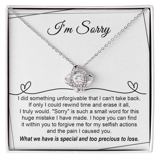 Sorry - Breaking My Heart - Love Knot Necklace