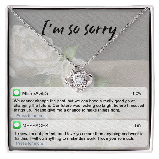 Sorry - I'm Not Perfect - Love Knot Necklace