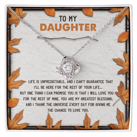 Daughter - My Greatest Blessing - Love Knot Necklace