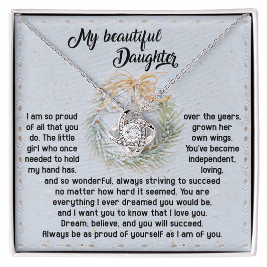 Daughter - Proud Of Yourself - Love Knot Necklace