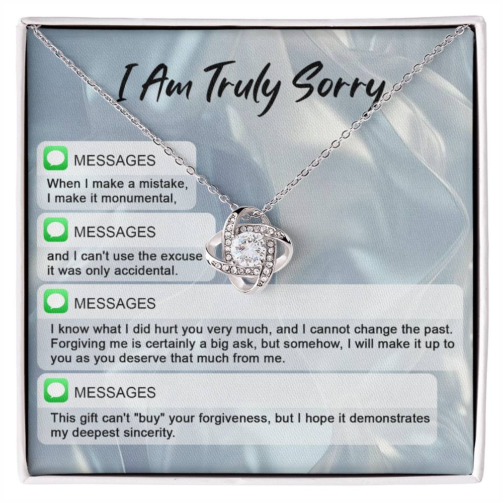 Sorry - Make A Mistake - Love Knot Necklace