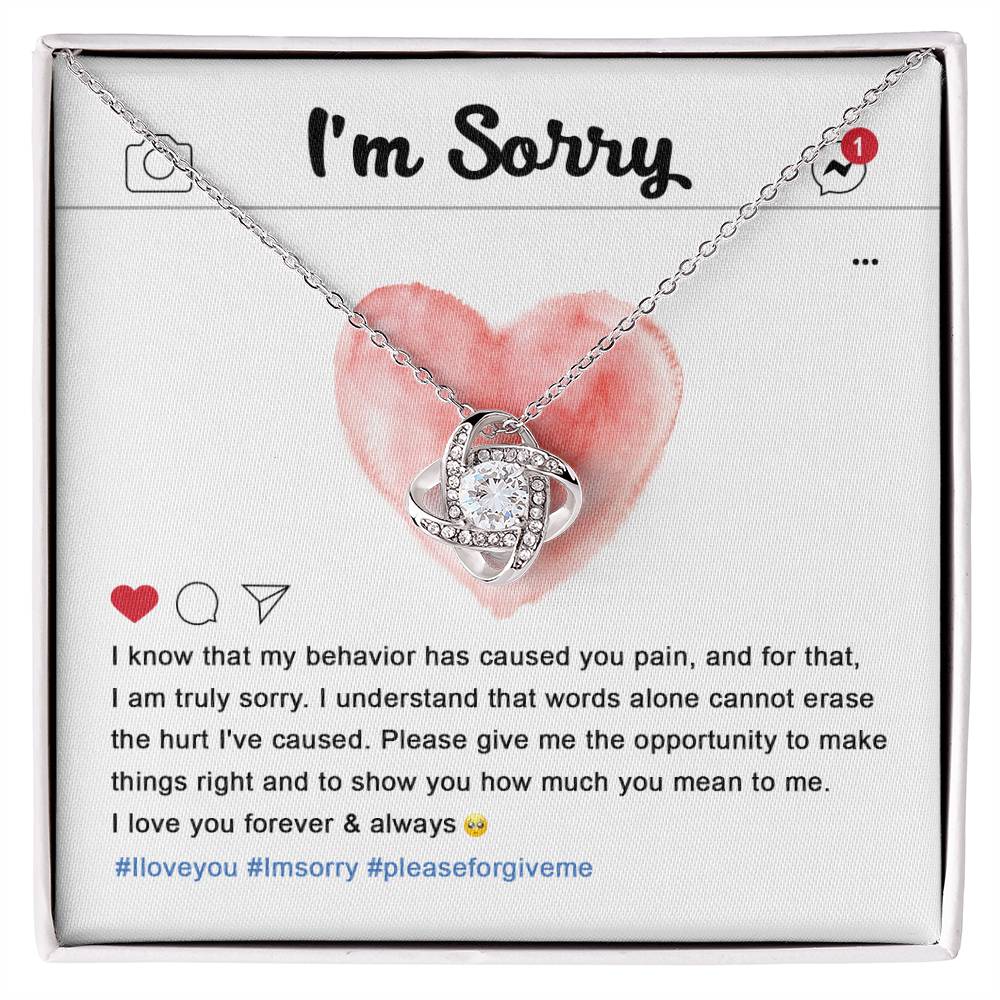 Sorry - Cannot Erase - Love Knot Necklace