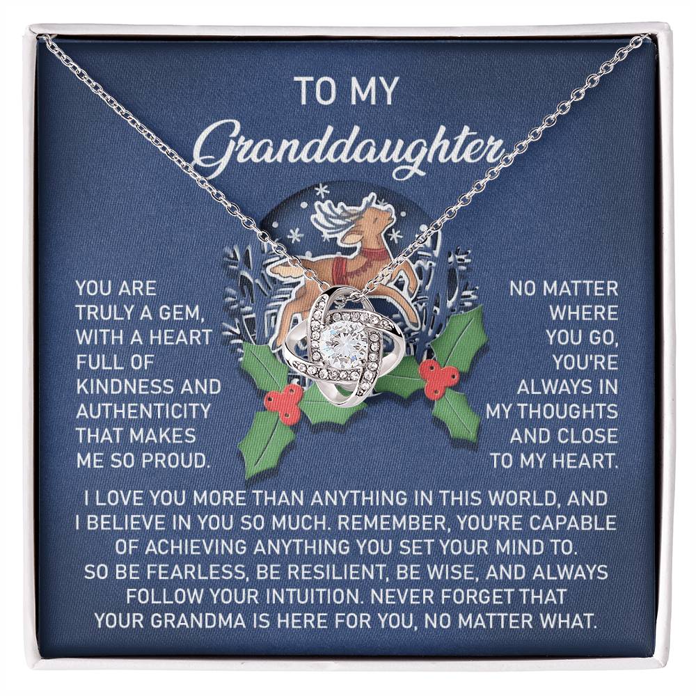 Granddaughter - Here For You - Love Knot Necklace
