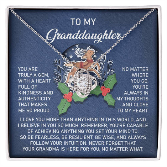 Granddaughter - Here For You - Love Knot Necklace