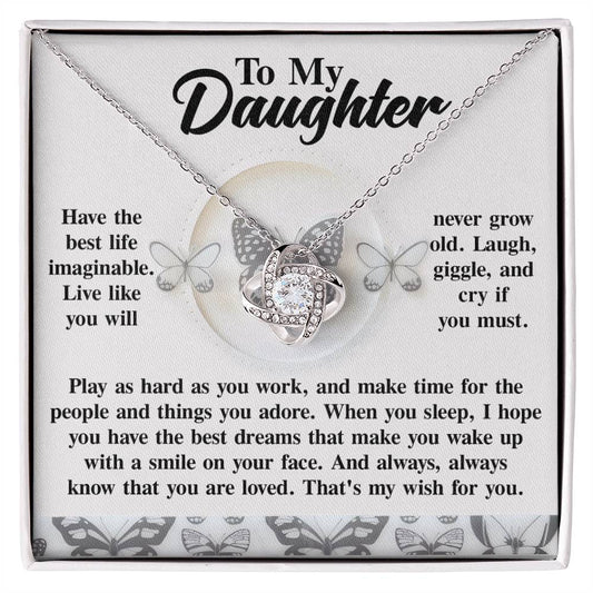 Daughter - My Wish - Love Knot Necklace