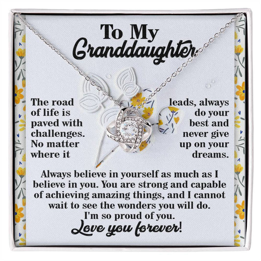 Granddaughter - On Your Dreams - Love Knot Necklace
