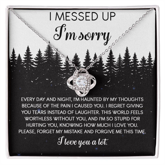 Sorry - By My Thoughts - Love Knot Necklace