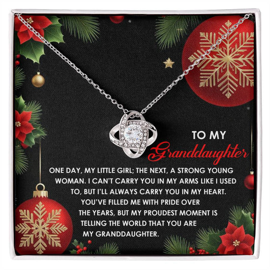 Granddaughter - Proudest Moment - Love Knot Necklace
