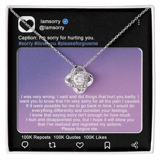 Sorry - Hurt You Badly - Love Knot Necklace