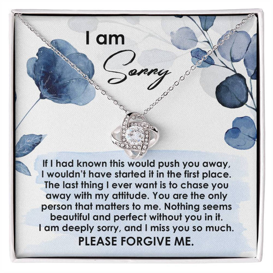 Sorry - Push You Away - Love Knot Necklace