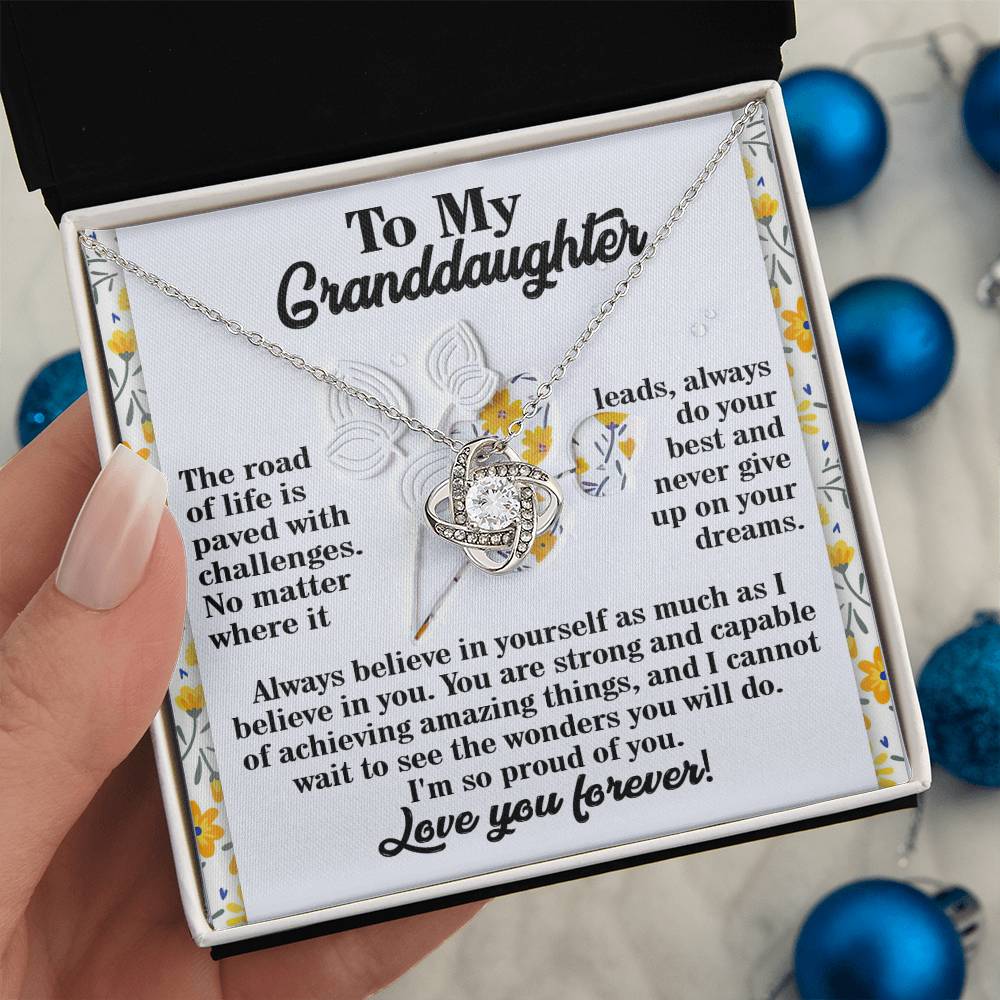 Granddaughter - On Your Dreams - Love Knot Necklace