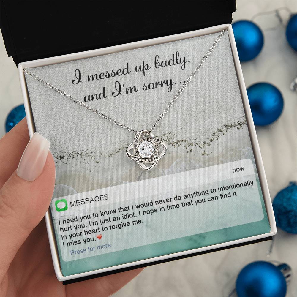 Sorry - Just An Idiot - Love Knot Necklace