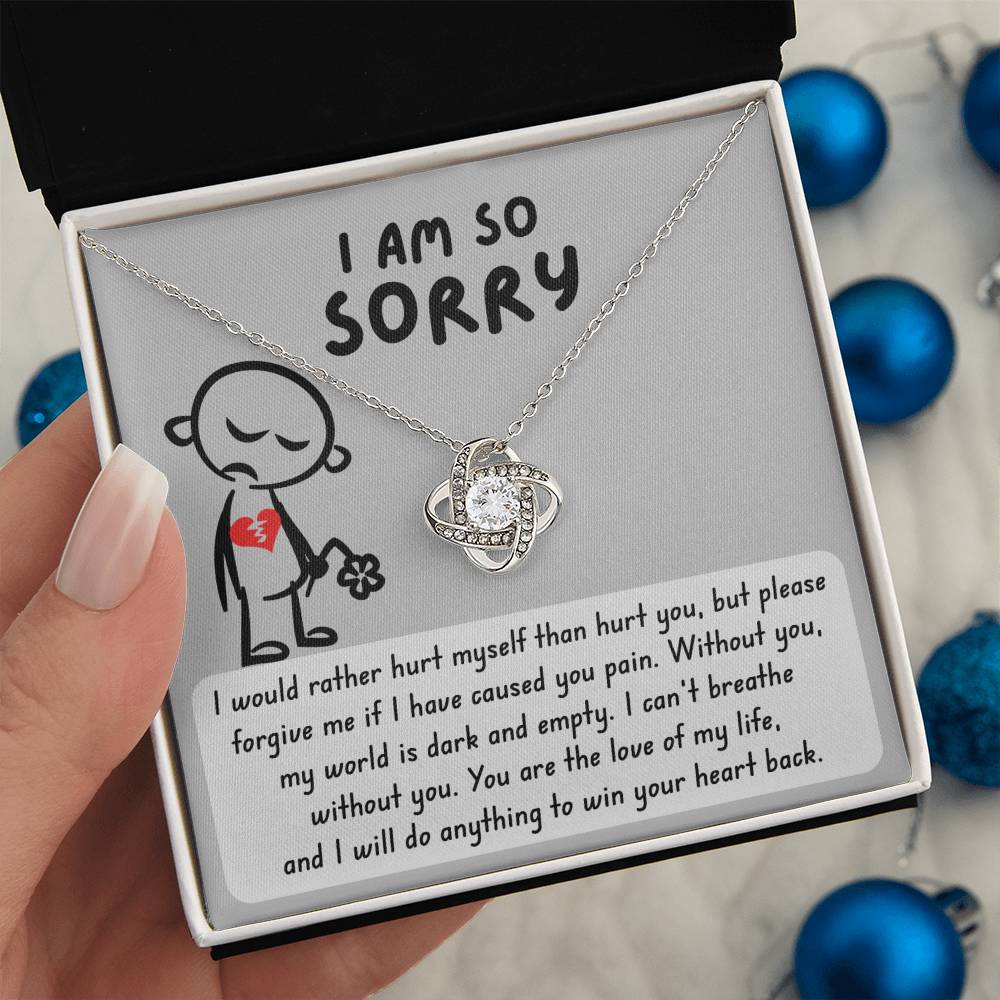 Sorry -  Dark And Empty - Love Knot Necklace