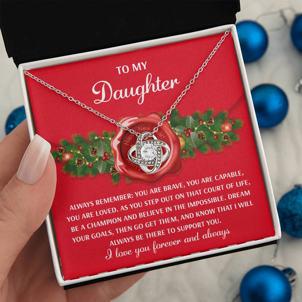 Daughter - Be A Champion - Love Knot Necklace