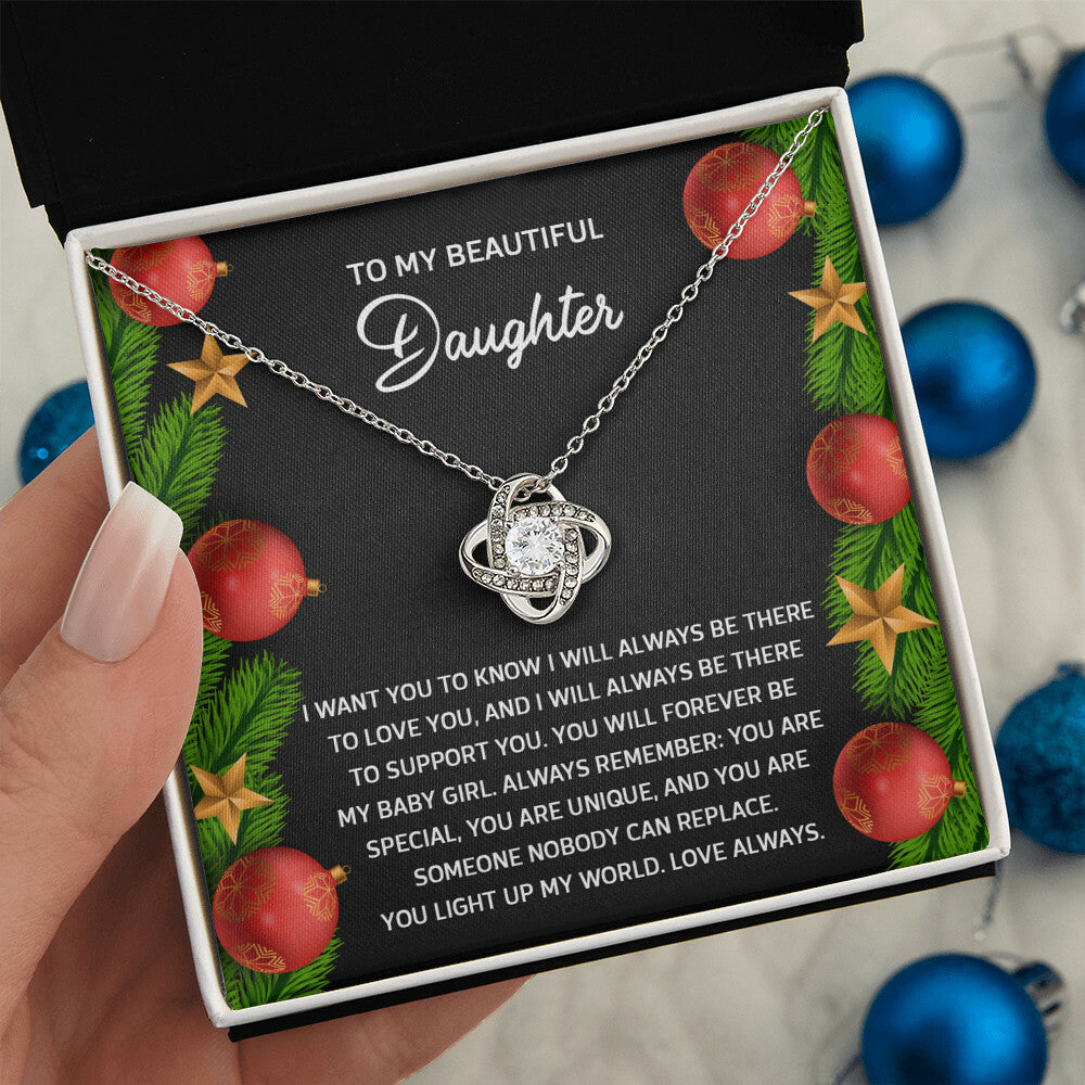 Daughter - Nobody Can Replace - Love Knot Necklace