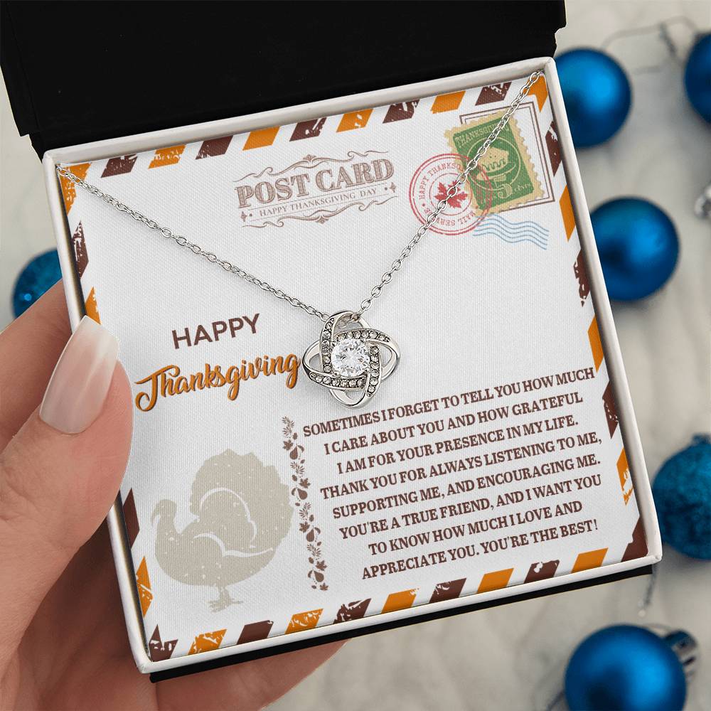 Thanksgiving - A True Friend - Love Knot Necklace