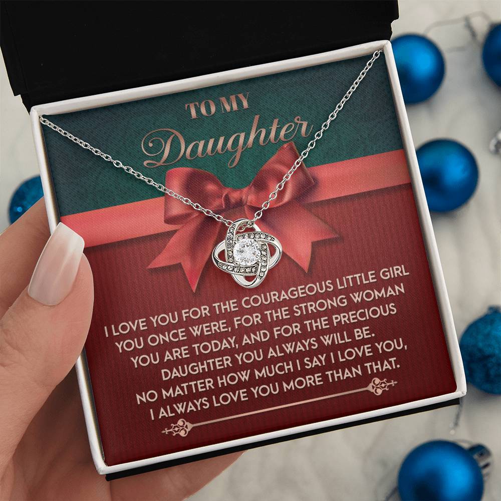 Daughter - Always Will Be - Love Knot Necklace