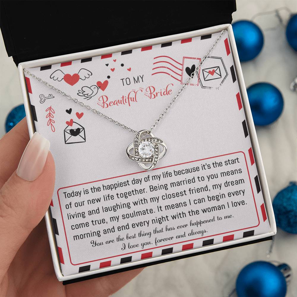 Bride - The Happiest Day - Love Knot Necklace