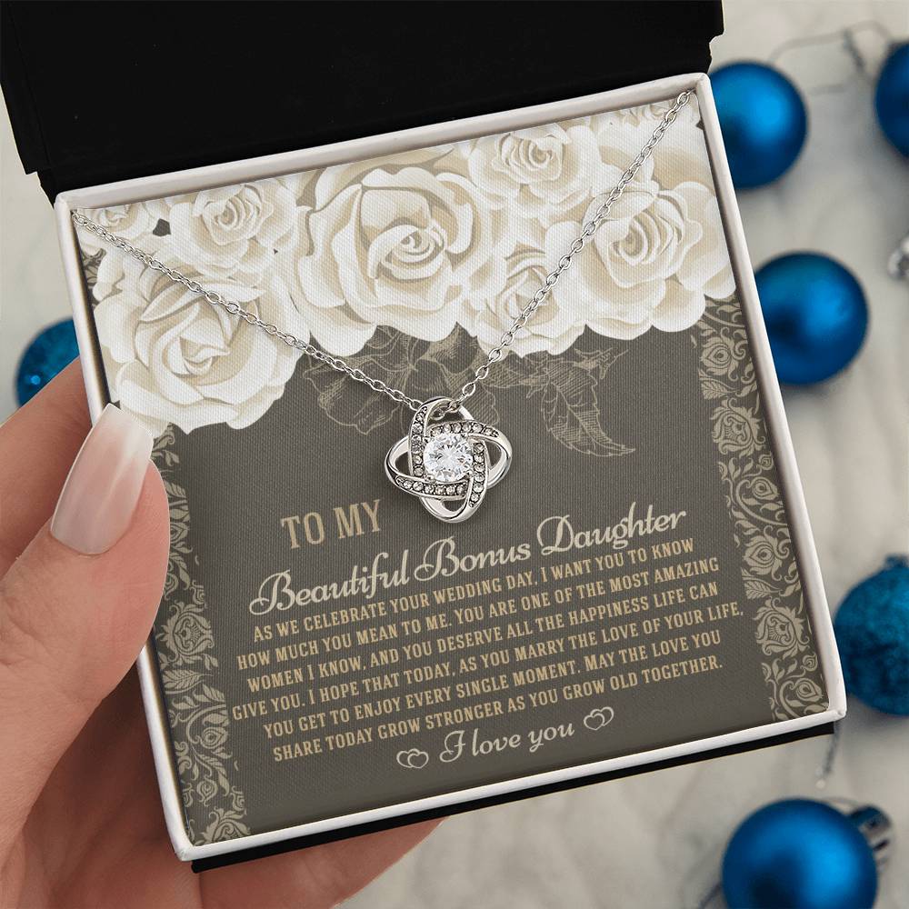 Bonus Daughter - Grow Old Together - Love Knot Necklace