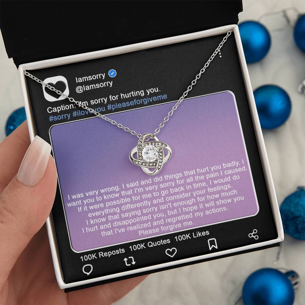 Sorry - Hurt You Badly - Love Knot Necklace