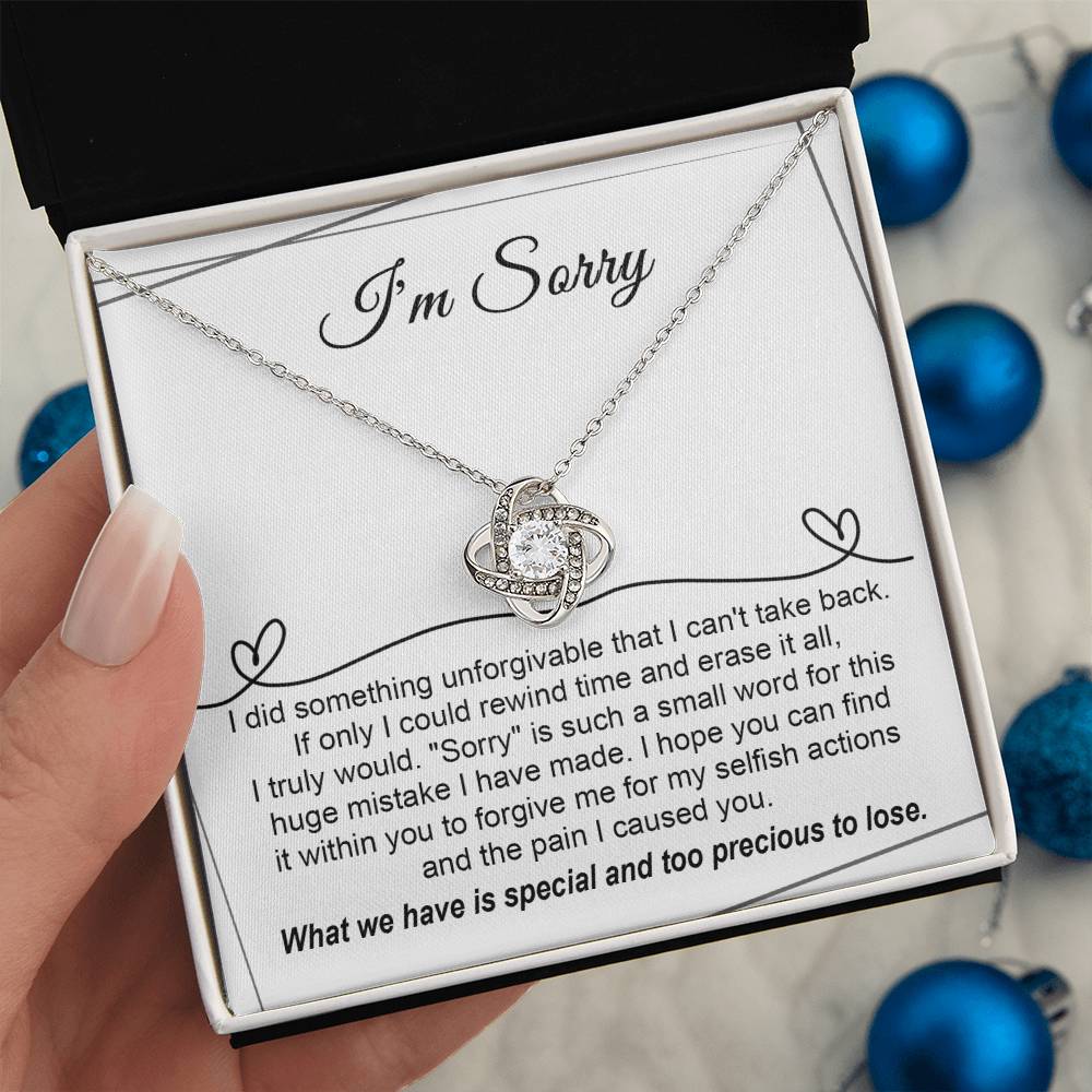 Sorry - Breaking My Heart - Love Knot Necklace