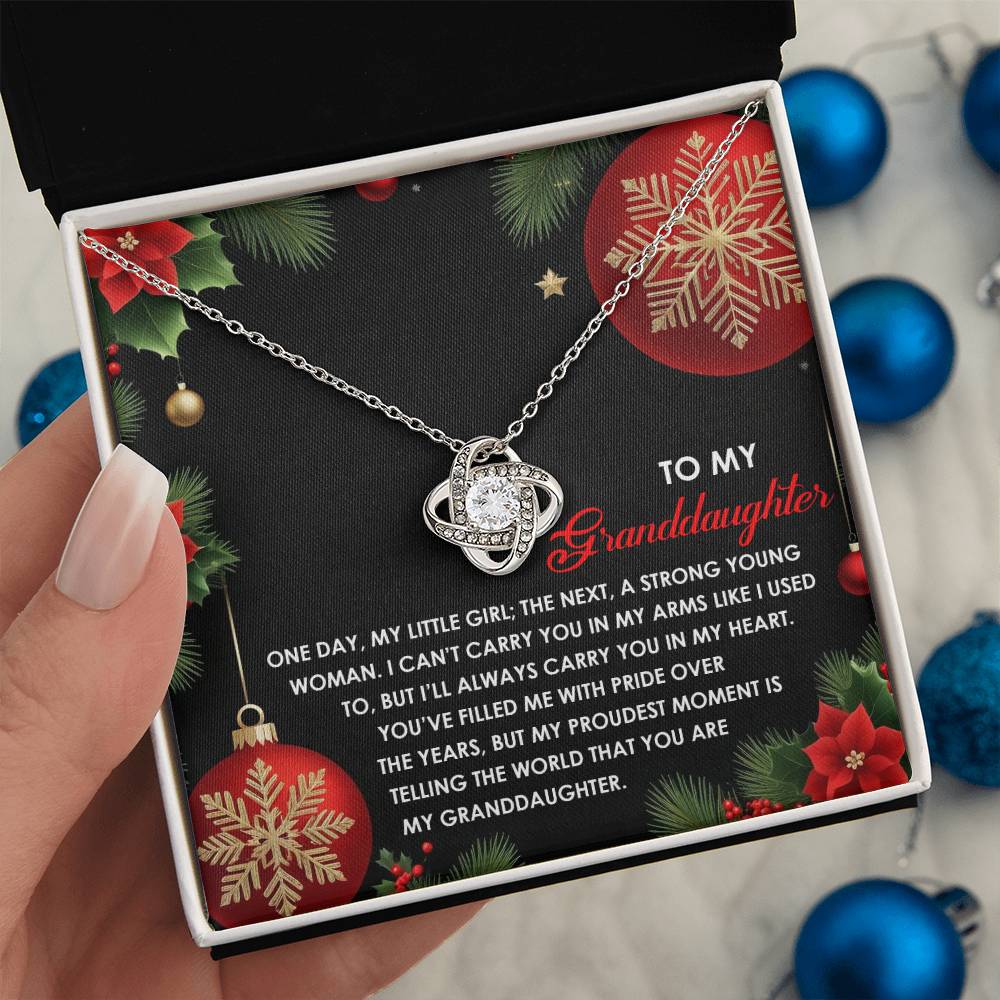 Granddaughter - Proudest Moment - Love Knot Necklace