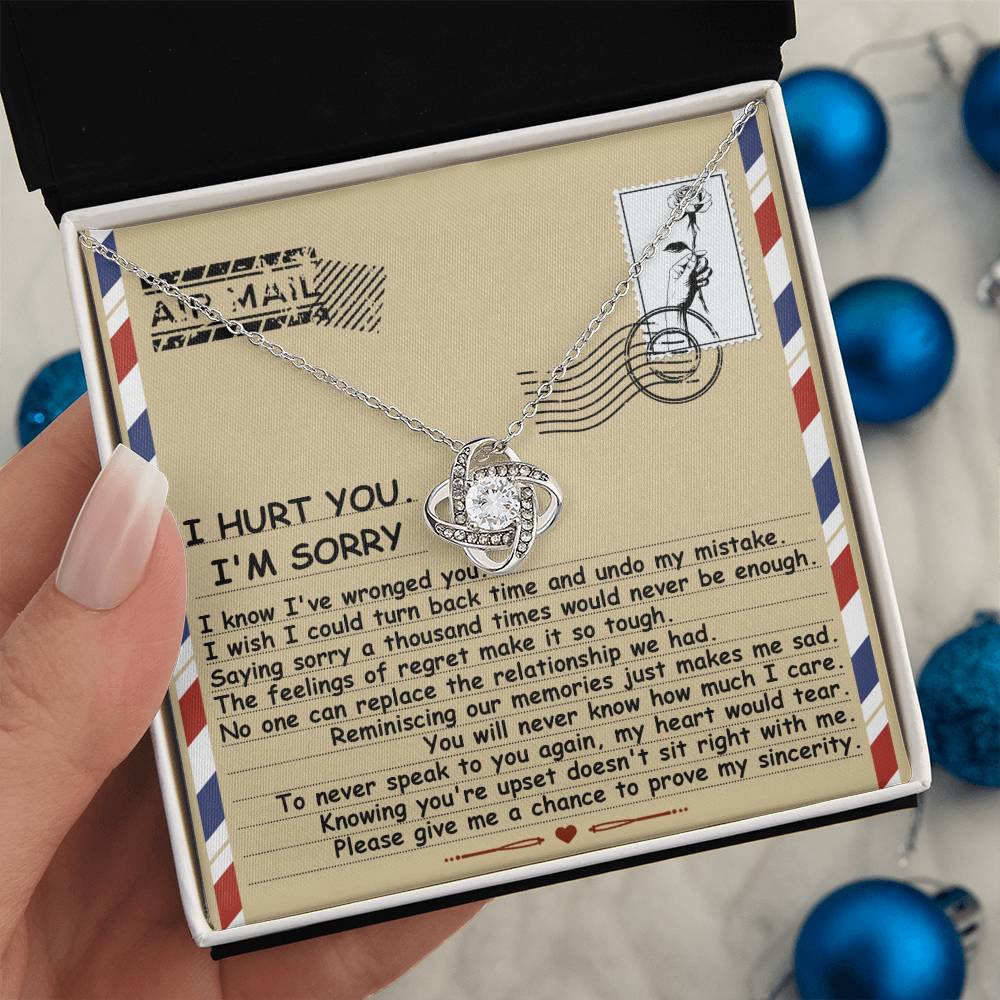Sorry - Makes Me Sad - Love Knot Necklace