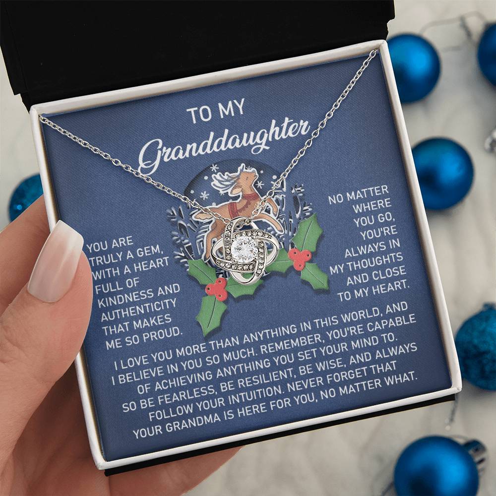 Granddaughter - Here For You - Love Knot Necklace