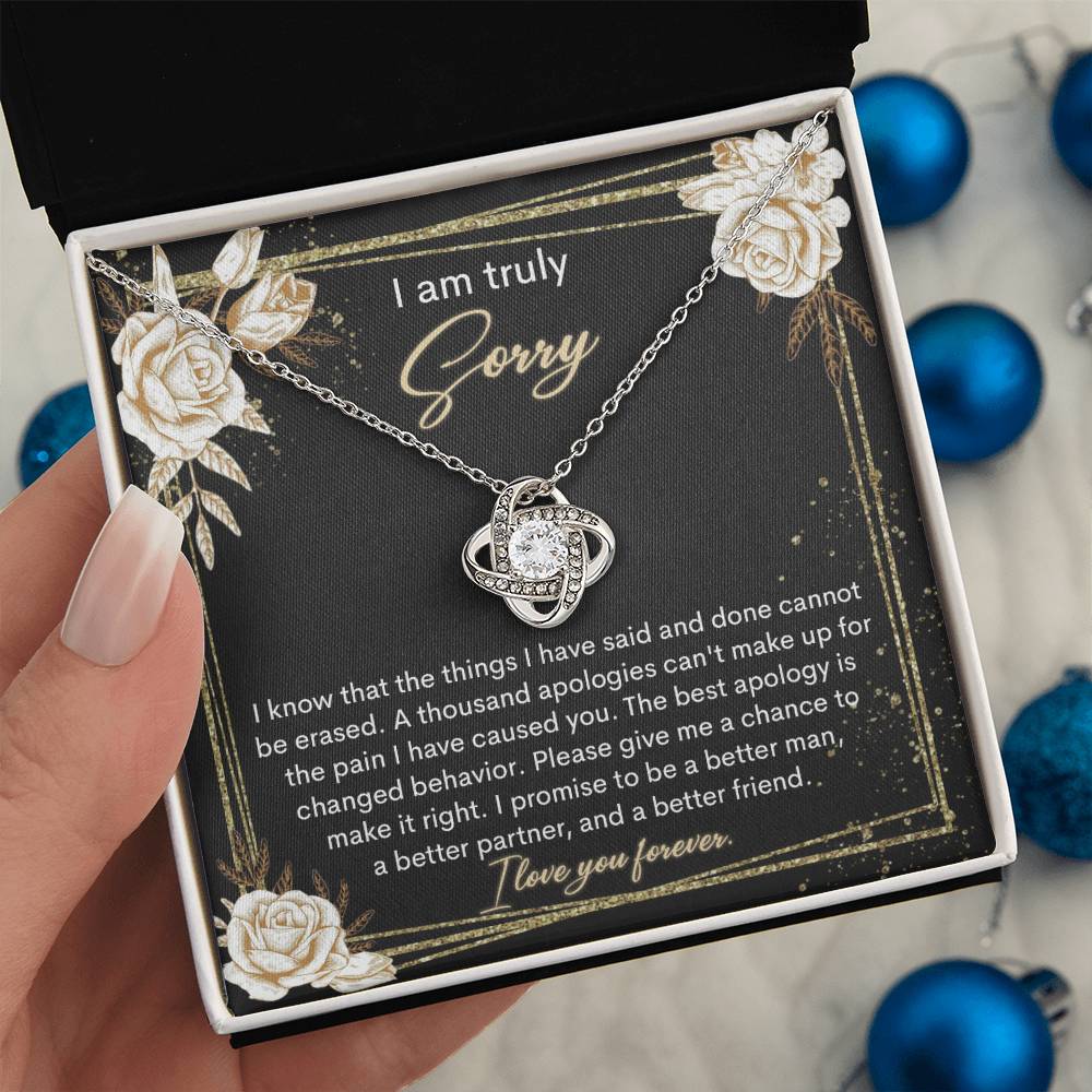 Sorry - Cannot Be Erased - Love Knot Necklace