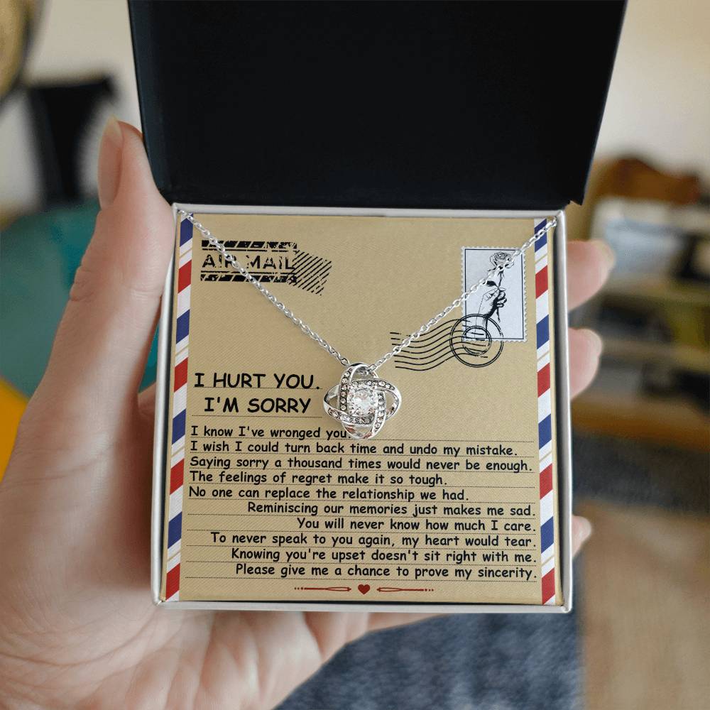 Sorry - Makes Me Sad - Love Knot Necklace