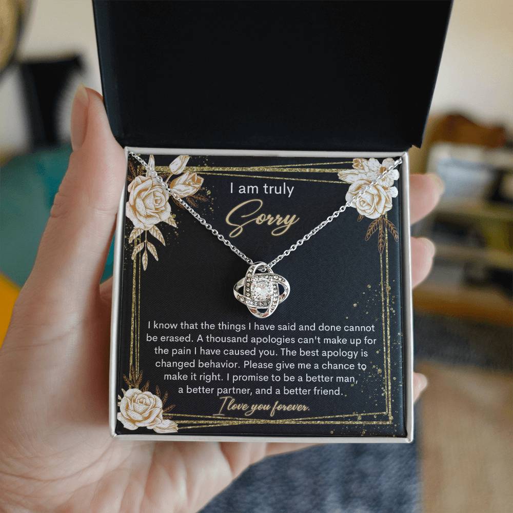 Sorry - Cannot Be Erased - Love Knot Necklace