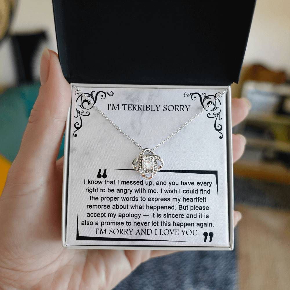 Sorry - Angry With Me - Love Knot Necklace