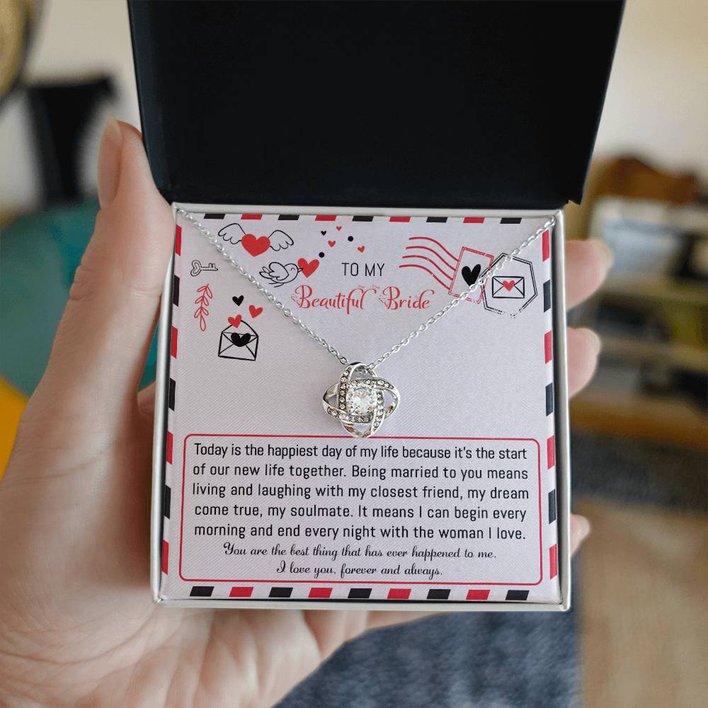 Bride - The Happiest Day - Love Knot Necklace