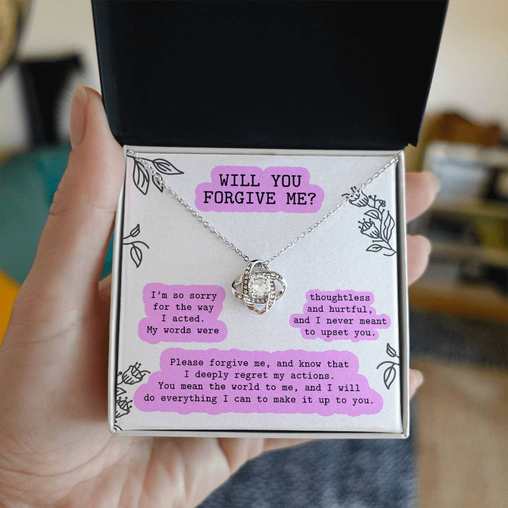 Sorry - Never Meant To - Love Knot Necklace