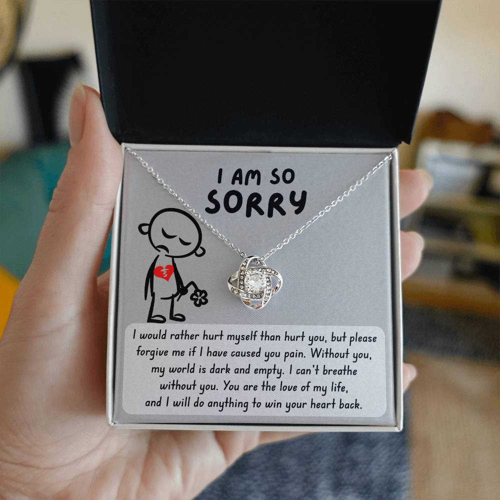 Sorry -  Dark And Empty - Love Knot Necklace