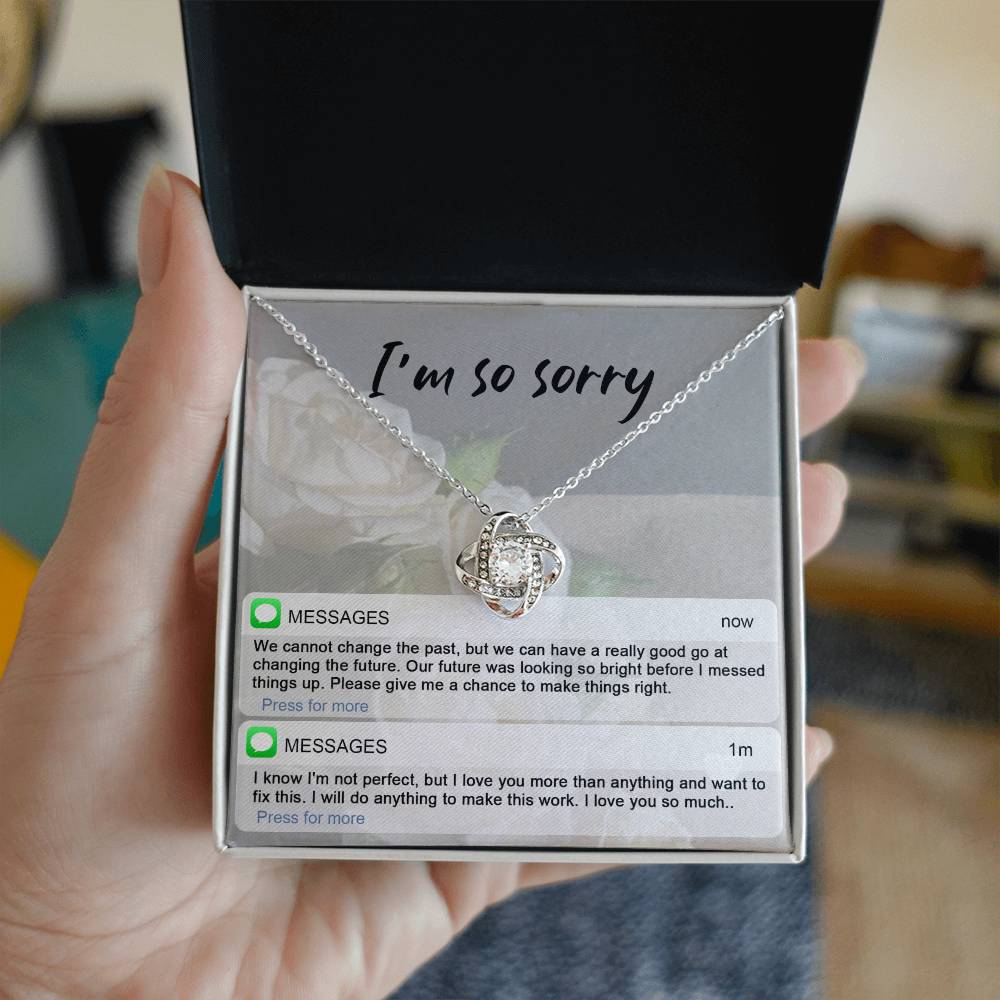 Sorry - I'm Not Perfect - Love Knot Necklace