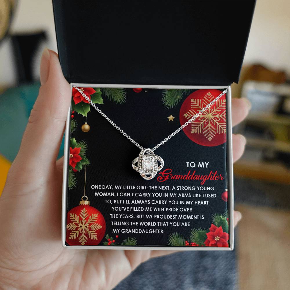 Granddaughter - Proudest Moment - Love Knot Necklace